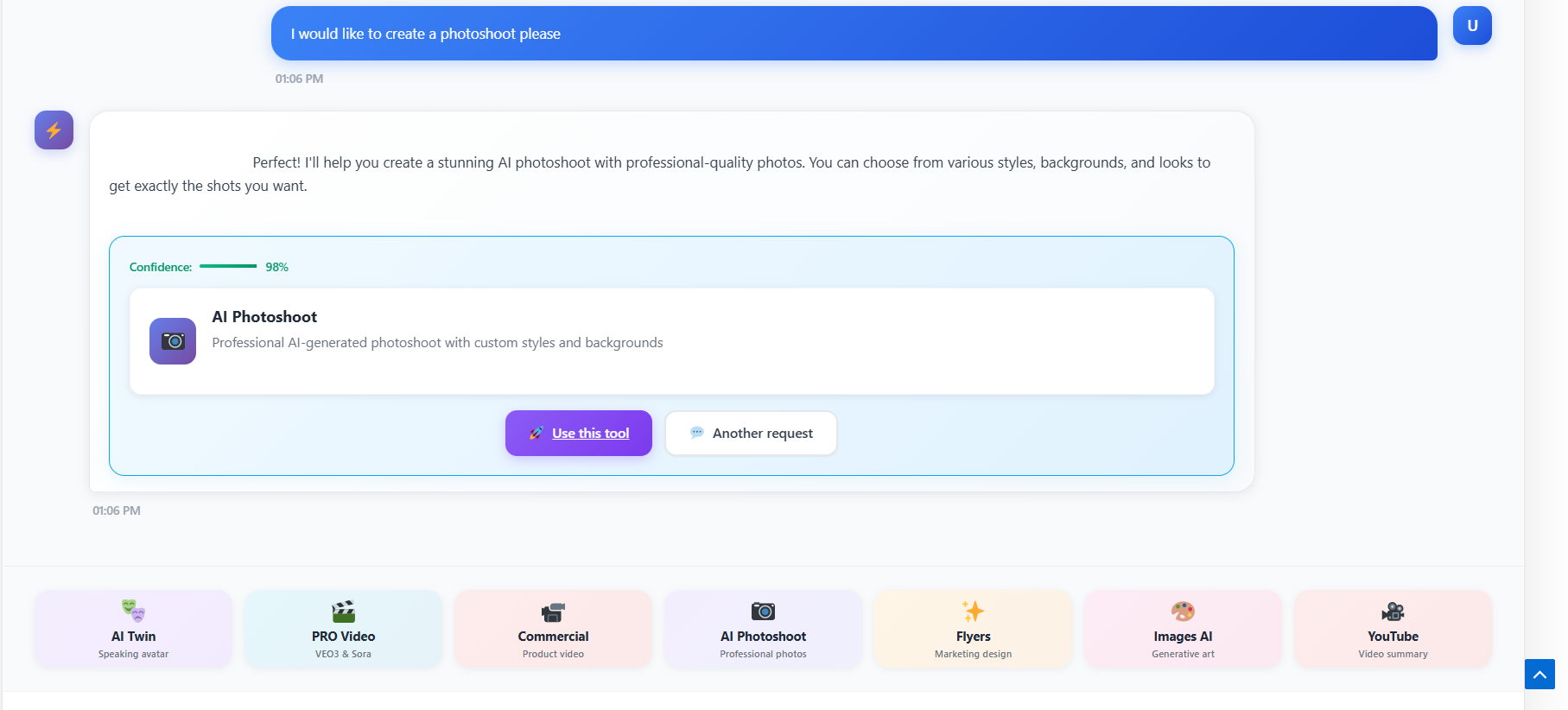 No prompt AI photoshoot